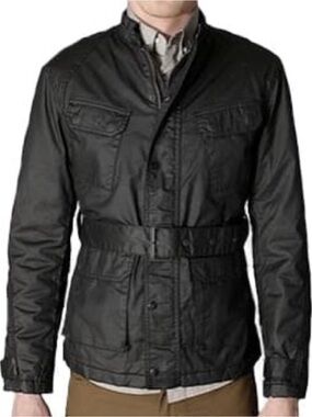 Standard Cloth Men's Black Waxed Cotton Jacket, Size XL